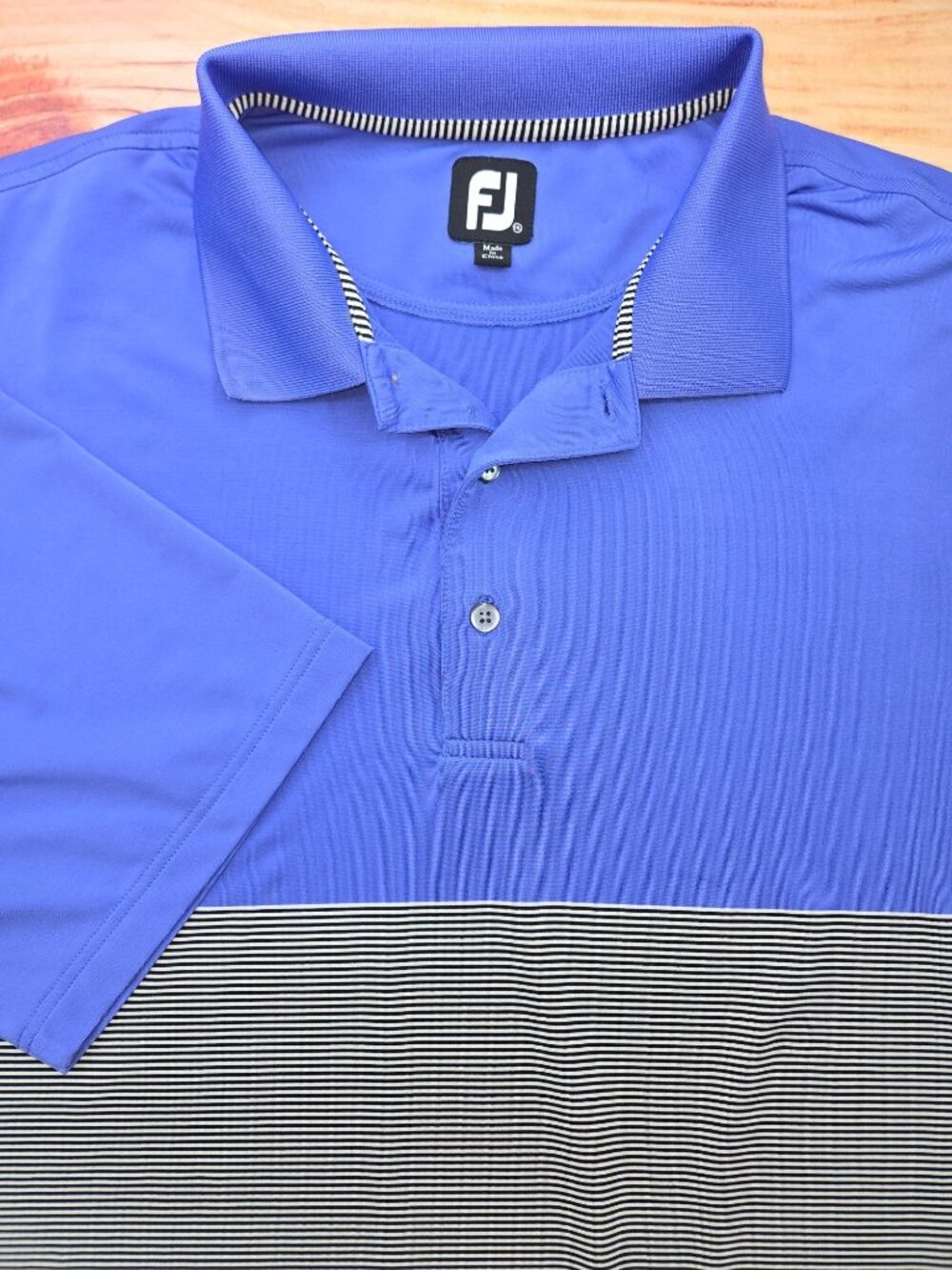 Footjoy Mens Colorblock Striped Lisle Performance Polo XL